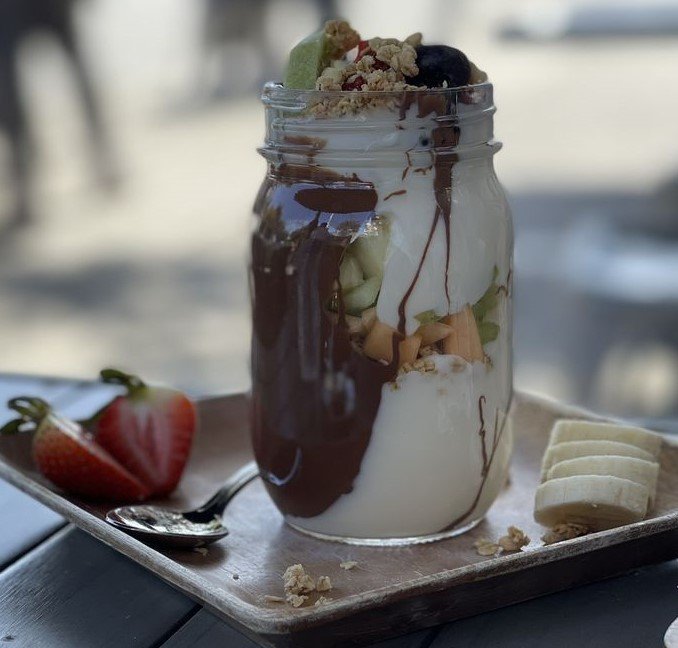Nutella parfait at Eight AM brunch Fisherman's Wharf