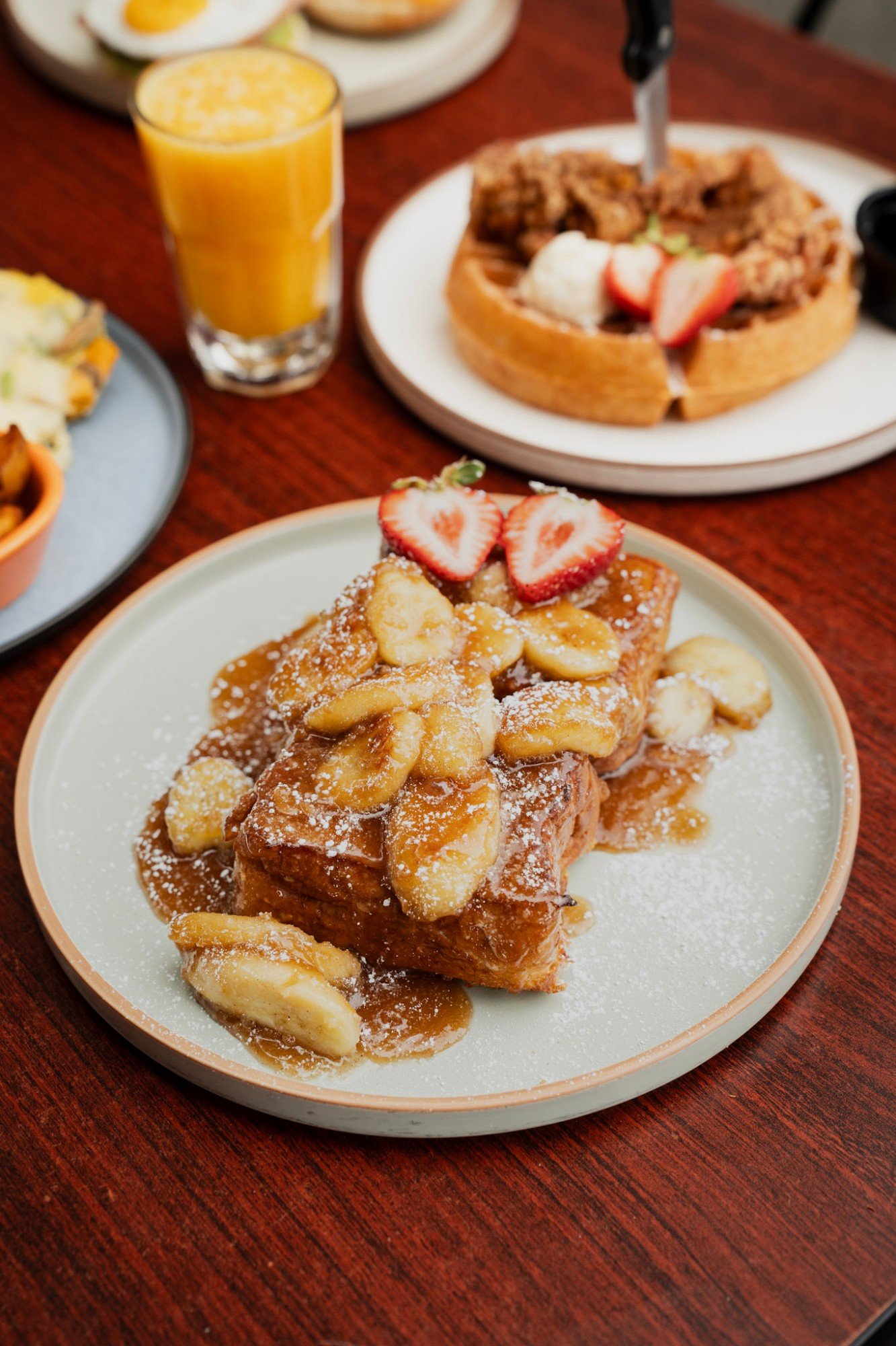 French toast with caramelized bananas at Eight AM San Francisco